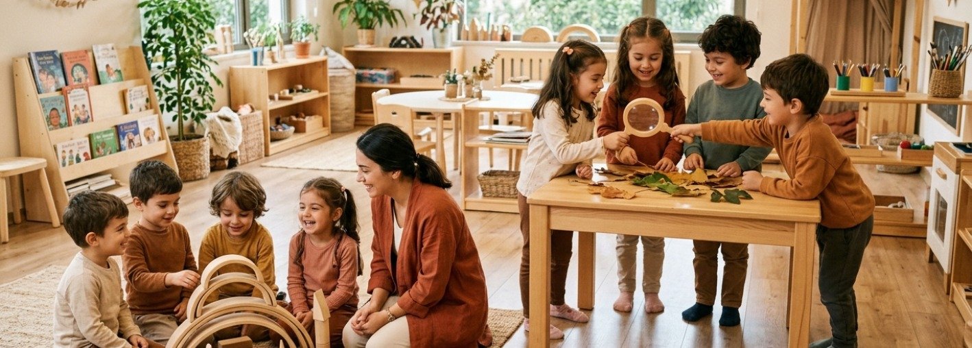 Eğitim anlayışımızla oyun temelli etkinlik yapan çocuklar